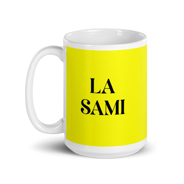 La Sami The Sami Funny Home Office Work Coffee Mug Mexican Spanish Pride Gift White Glossy Cup Yellow Card Mug Mexicada