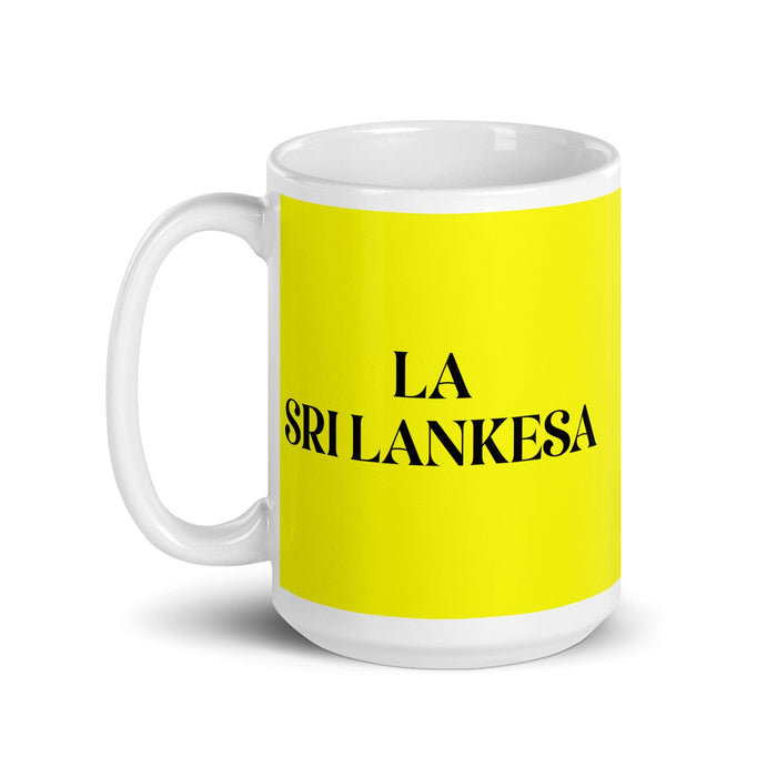 La Sri Lankesa The Sri Lankan Funny Home Office Work Coffee Mug Mexican Spanish Pride Gift White Glossy Cup Yellow Card Mug Mexicada