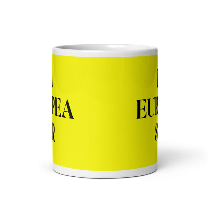 La Europea Sur The Southern European Funny Home Office Work Coffee Mug Mexican Spanish Pride Gift White Glossy Cup Yellow Card Mug Mexicada