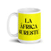 La África Sureste The Southeast African Funny Home Office Work Coffee Mug Mexican Spanish Pride Gift White Glossy Cup Yellow Card Mug Mexicada