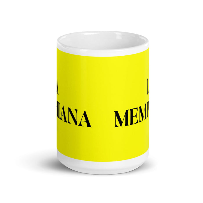 La Memphiana The Memphis Resident Funny Home Office Work Coffee Mug Mexican Spanish Pride Gift White Glossy Cup Yellow Card Mug Mexicada