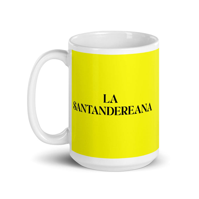 La Santandereana The Santander Resident Funny Home Office Work Coffee Mug Mexican Spanish Pride Gift White Glossy Cup Yellow Card Mug Mexicada