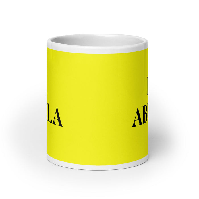 La Abuela The Grandmother / The Grandfather Funny Home Office Work Coffee Mug Mexican Spanish Pride Gift White Glossy Cup Yellow Card Mug Mexicada