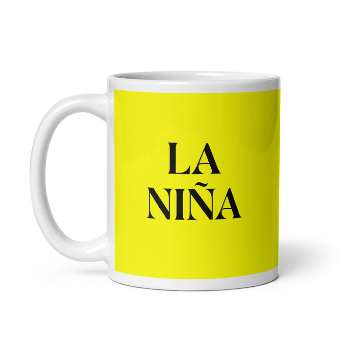 La Niña The Girl / The Boy Funny Home Office Work Coffee Mug Mexican Spanish Pride Gift White Glossy Cup Yellow Card Mug Mexicada