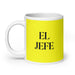 El Jefe The Chief / Boss Funny Home Office Work Coffee Mug Mexican Spanish Pride Gift White Glossy Cup Yellow Card Mug Mexicada