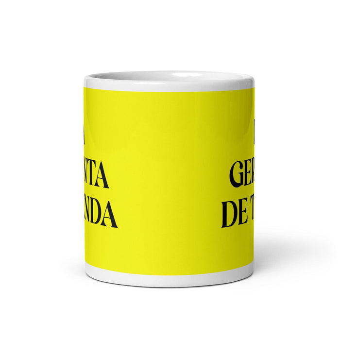 La Gerenta De Tienda The Store Manager Funny Home Office Work Coffee Mug Mexican Spanish Pride Gift White Glossy Cup Yellow Card Mug Mexicada