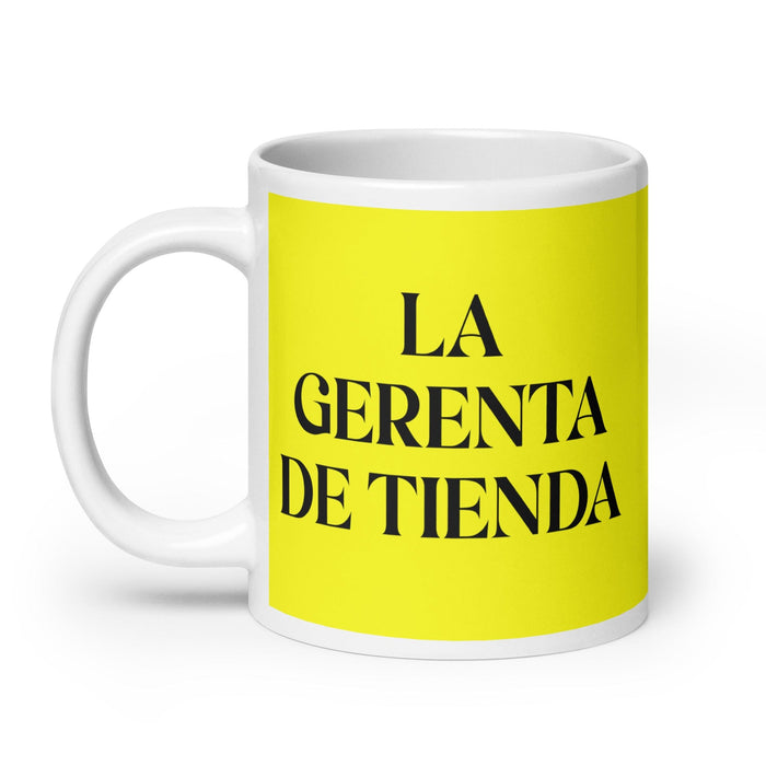 La Gerenta De Tienda The Store Manager Funny Home Office Work Coffee Mug Mexican Spanish Pride Gift White Glossy Cup Yellow Card Mug Mexicada