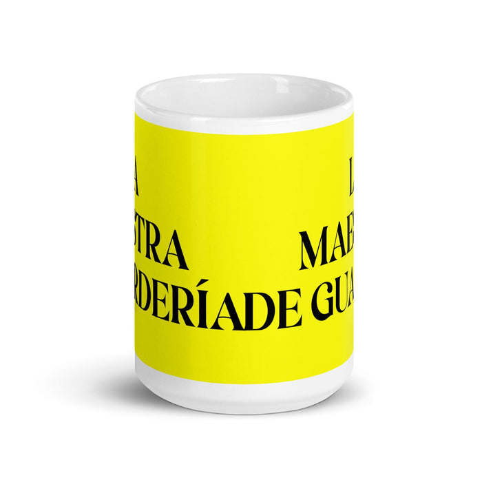 La Maestra De Guardería The Daycare Teacher Funny Home Office Work Coffee Mug Mexican Spanish Pride Gift White Glossy Cup Yellow Card Mug Mexicada