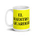 El Maestro De Guardería The Daycare Teacher Funny Home Office Work Coffee Mug Mexican Spanish Pride Gift White Glossy Cup Yellow Card Mug Mexicada