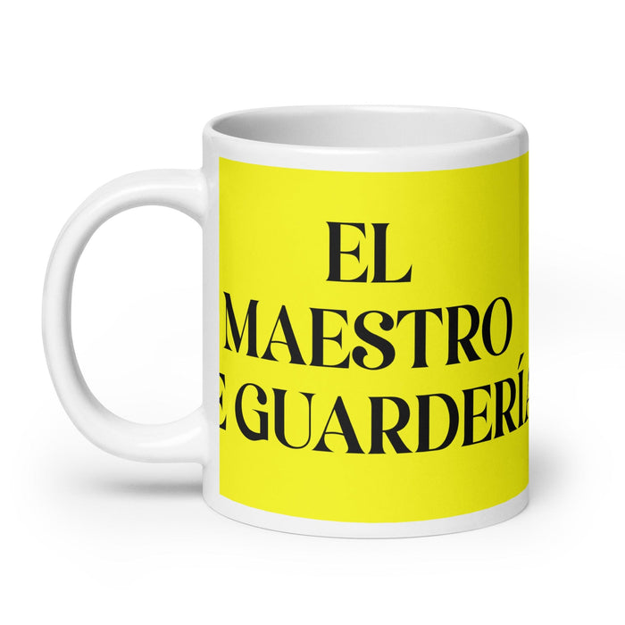 El Maestro De Guardería The Daycare Teacher Funny Home Office Work Coffee Mug Mexican Spanish Pride Gift White Glossy Cup Yellow Card Mug Mexicada