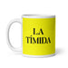 La Tímida The Shy One Funny Home Office Work Coffee Mug Mexican Spanish Pride Gift White Glossy Cup Yellow Card Mug Mexicada