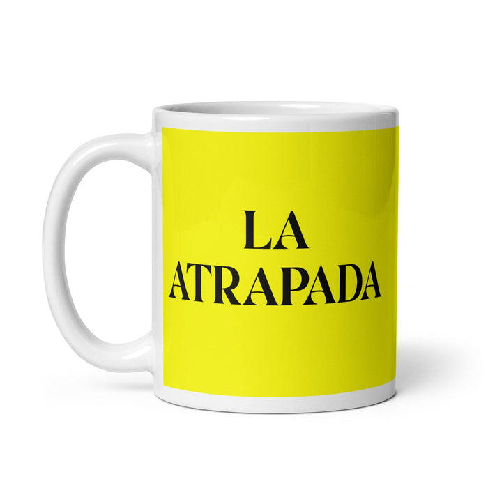 La Atrapada The Caught One Funny Home Office Work Coffee Mug Mexican Spanish Pride Gift White Glossy Cup Yellow Card Mug Mexicada