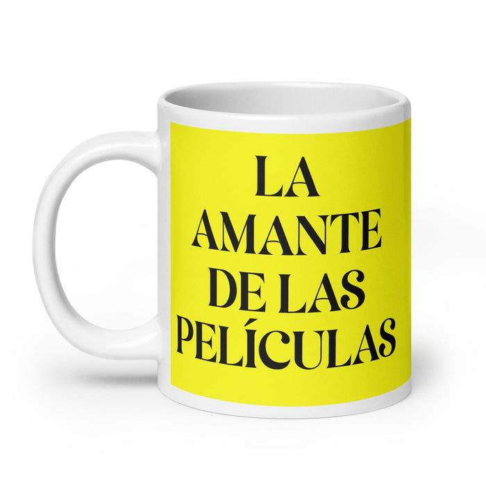 La Amante De Las Películas The Movie Lover Funny Home Office Work Coffee Mug Mexican Spanish Pride Gift White Glossy Cup Yellow Card Mug copy Mexicada