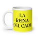 La Reina Del Caos The Queen Of Chaos / The King Of Chaos Funny Home Office Work Coffee Mug Mexican Spanish Pride Gift White Glossy Cup Yellow Card Mug Mexicada