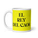 El Rey Del Caos The Queen Of Chaos / The King Of Chaos Funny Home Office Work Coffee Mug Mexican Spanish Pride Gift White Glossy Cup Yellow Card Mug Mexicada