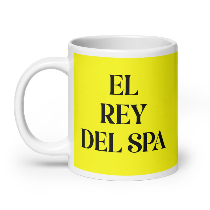 El Rey Del Spa The Spa Queen / King Funny Home Office Work Coffee Mug Mexican Spanish Pride Gift White Glossy Cup Yellow Card Mug Mexicada