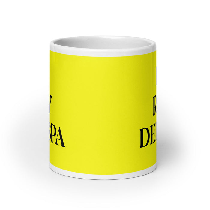 El Rey Del Spa The Spa Queen / King Funny Home Office Work Coffee Mug Mexican Spanish Pride Gift White Glossy Cup Yellow Card Mug Mexicada