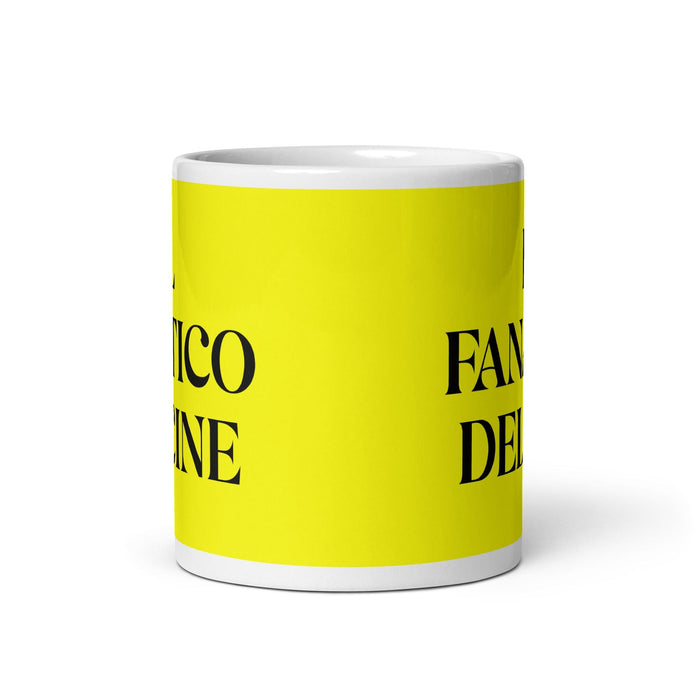 El Fanático Del Cine The Movie Buff Funny Home Office Work Coffee Mug Mexican Spanish Pride Gift White Glossy Cup Yellow Card Mug Mexicada