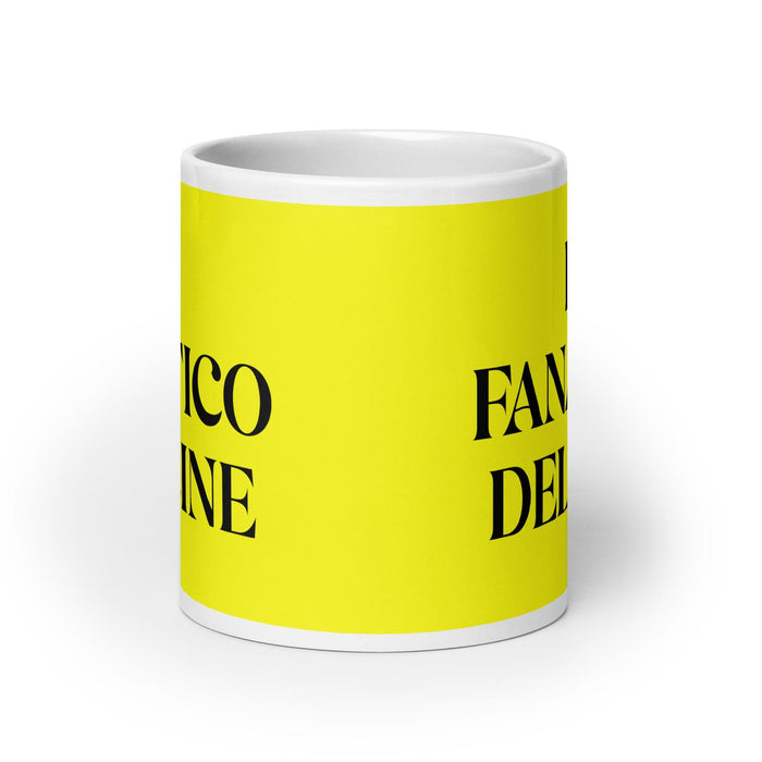 El Fanático Del Cine The Movie Buff Funny Home Office Work Coffee Mug Mexican Spanish Pride Gift White Glossy Cup Yellow Card Mug Mexicada