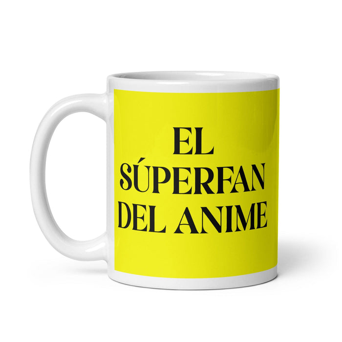 El Súperfan Del Anime The Anime Superfan Funny Home Office Work Coffee Mug Mexican Spanish Pride Gift White Glossy Cup Yellow Card Mug Mexicada