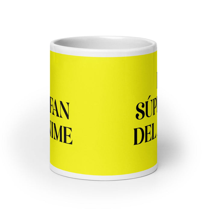 El Súperfan Del Anime The Anime Superfan Funny Home Office Work Coffee Mug Mexican Spanish Pride Gift White Glossy Cup Yellow Card Mug Mexicada