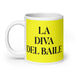 La Diva Del Baile The Dance Diva Funny Home Office Work Coffee Mug Mexican Spanish Pride Gift White Glossy Cup Yellow Card Mug Mexicada