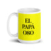 El Papá Oso The Mama Bear / Papa Bear Funny Home Office Work Coffee Mug Mexican Spanish Pride Gift White Glossy Cup Yellow Card Mug Mexicada