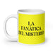 La Fanática Del Misterio The Mystery Fan Funny Home Office Work Coffee Mug Mexican Spanish Pride Gift White Glossy Cup Yellow Card Mug Mexicada