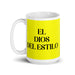 El Dios Del Estilo The Style Goddess / God Funny Home Office Work Coffee Mug Mexican Spanish Pride Gift White Glossy Cup Yellow Card Mug Mexicada