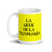 La Geek De La Tecnología The Tech Geek Funny Home Office Work Coffee Mug Mexican Spanish Pride Gift White Glossy Cup Yellow Card Mug Mexicada