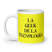 La Geek De La Tecnología The Tech Geek Funny Home Office Work Coffee Mug Mexican Spanish Pride Gift White Glossy Cup Yellow Card Mug Mexicada