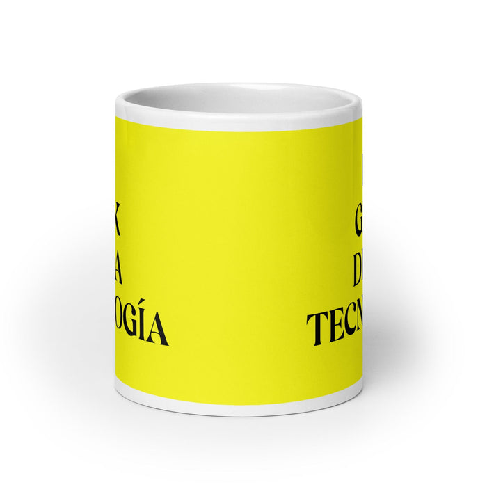 La Geek De La Tecnología The Tech Geek Funny Home Office Work Coffee Mug Mexican Spanish Pride Gift White Glossy Cup Yellow Card Mug Mexicada