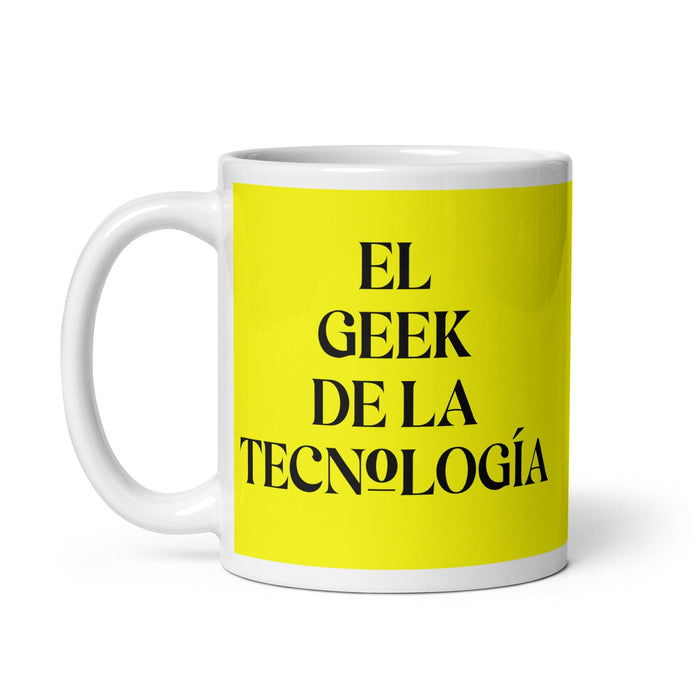 El Geek De La Tecnología The Tech Geek Funny Home Office Work Coffee Mug Mexican Spanish Pride Gift White Glossy Cup Yellow Card Mug Mexicada