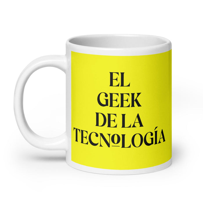 El Geek De La Tecnología The Tech Geek Funny Home Office Work Coffee Mug Mexican Spanish Pride Gift White Glossy Cup Yellow Card Mug Mexicada