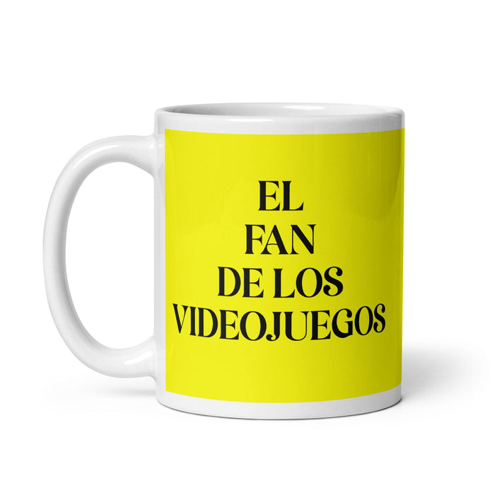 El Fan De Los Videojuegos The Video Game Fan Funny Home Office Work Coffee Mug Mexican Spanish Pride Gift White Glossy Cup Yellow Card Mug Mexicada