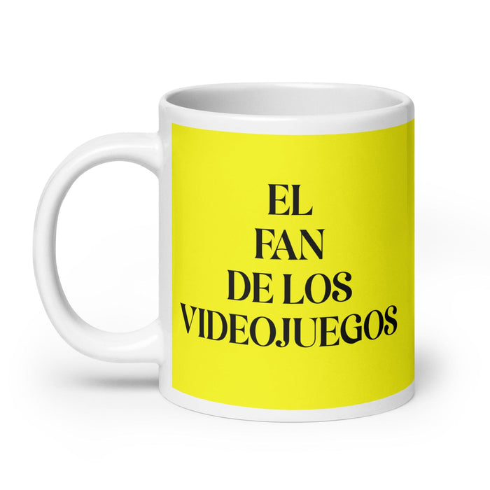 El Fan De Los Videojuegos The Video Game Fan Funny Home Office Work Coffee Mug Mexican Spanish Pride Gift White Glossy Cup Yellow Card Mug Mexicada