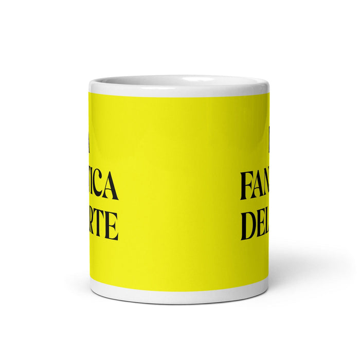 La Fanática Del Arte The Art Lover Funny Home Office Work Coffee Mug Mexican Spanish Pride Gift White Glossy Cup Yellow Card Mug Mexicada