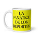 La Fanática De Los Deportes The Sports Fan Funny Home Office Work Coffee Mug Mexican Spanish Pride Gift White Glossy Cup Yellow Card Mug Mexicada