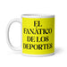 El Fanático De Los Deportes The Sports Fan Funny Home Office Work Coffee Mug Mexican Spanish Pride Gift White Glossy Cup Yellow Card Mug Mexicada