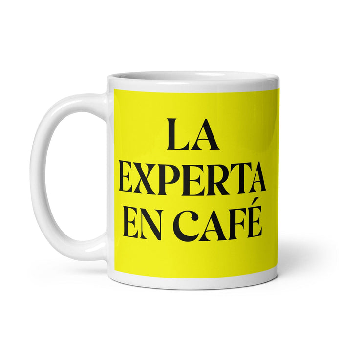 La Experta En Café The Coffee Expert Funny Home Office Work Coffee Mug Mexican Spanish Pride Gift White Glossy Cup Yellow Card Mug Mexicada