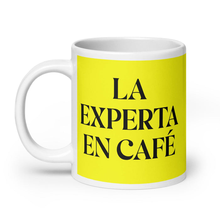 La Experta En Café The Coffee Expert Funny Home Office Work Coffee Mug Mexican Spanish Pride Gift White Glossy Cup Yellow Card Mug Mexicada