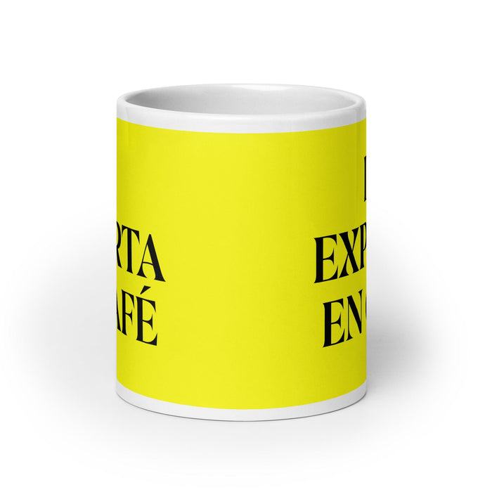 La Experta En Café The Coffee Expert Funny Home Office Work Coffee Mug Mexican Spanish Pride Gift White Glossy Cup Yellow Card Mug Mexicada