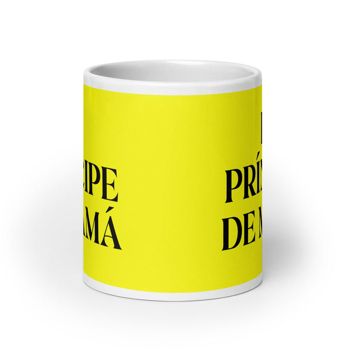 El Príncipe De Mamá Daddy'S Little Princess / Mama'S Little Prince Funny Home Office Work Coffee Mug Mexican Spanish Pride Gift White Glossy Cup Yellow Card Mug Mexicada