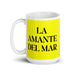 La Amante Del Mar The Sea Lover Funny Home Office Work Coffee Mug Mexican Spanish Pride Gift White Glossy Cup Yellow Card Mug Mexicada