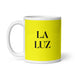 La Luz The Light Funny Home Office Work Coffee Mug Mexican Spanish Pride Gift White Glossy Cup Yellow Card Mug Mexicada