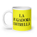 La Jugadora Estrella The Star Player Funny Home Office Work Coffee Mug Mexican Spanish Pride Gift White Glossy Cup Yellow Card Mug Mexicada