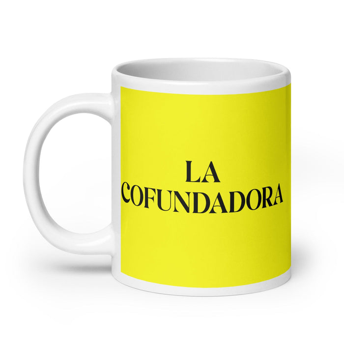 La Cofundadora The Co-Founder Funny Home Office Work Coffee Mug Mexican Spanish Pride Gift White Glossy Cup Yellow Card Mug Mexicada