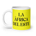 La África Del Este The East African Funny Home Office Work Coffee Mug Mexican Spanish Pride Gift White Glossy Cup Yellow Card Mug Mexicada