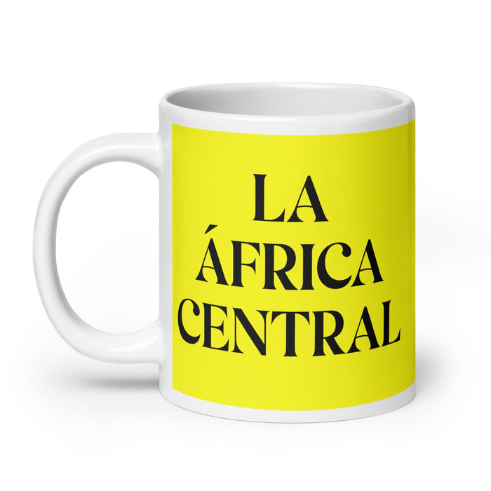 La África Central The Central African Funny Home Office Work Coffee Mug Mexican Spanish Pride Gift White Glossy Cup Yellow Card Mug Mexicada