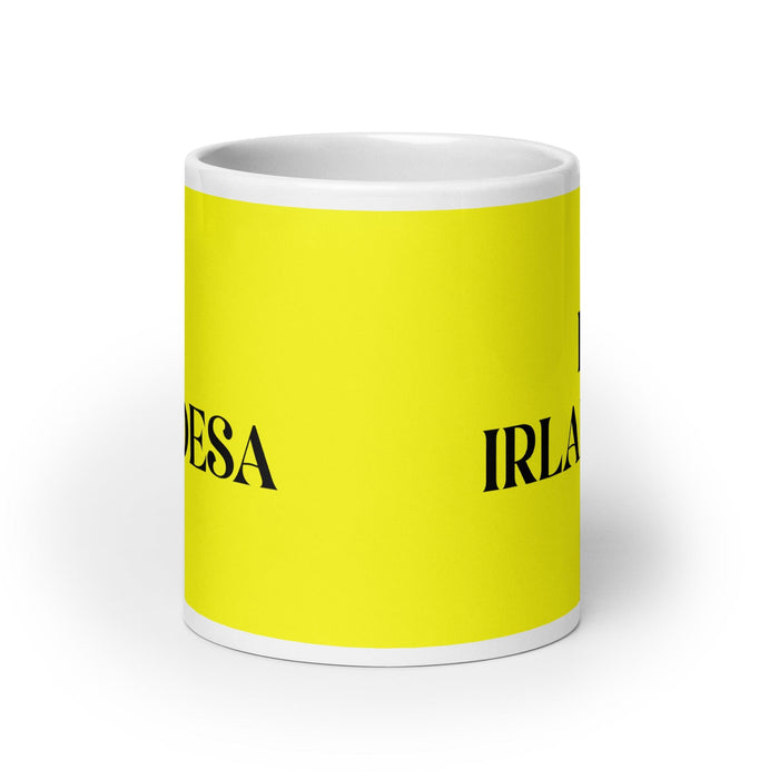 La Irlandesa The Irish Funny Home Office Work Coffee Mug Mexican Spanish Pride Gift White Glossy Cup Yellow Card Mug Mexicada